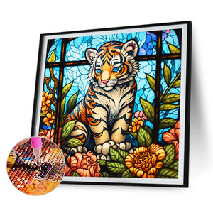 Tiger Sloth Elk Bear 30*30CM(Canvas) Full Round Drill Diamond Painting