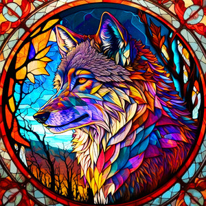 Fox Dragon Wolf White Wolf 30*30CM(Canvas) Full Round Drill Diamond Painting