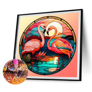 Flamingo Dolphin Cat Goldfish 30*30CM(Canvas) Full Round Drill Diamond Painting