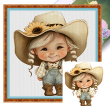 Load image into Gallery viewer, Sunflower Cowboy (25*25CM) 18CT 2 Stamped Cross Stitch
