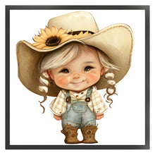 Load image into Gallery viewer, Sunflower Cowboy (25*25CM) 18CT 2 Stamped Cross Stitch
