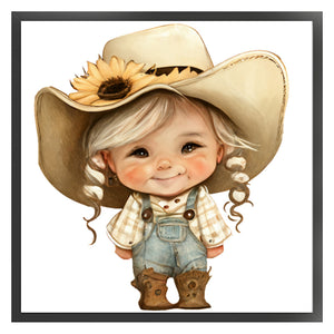 Sunflower Cowboy (25*25CM) 18CT 2 Stamped Cross Stitch