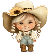 Load image into Gallery viewer, Sunflower Cowboy (25*25CM) 18CT 2 Stamped Cross Stitch
