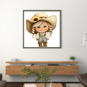 Sunflower Cowboy (25*25CM) 18CT 2 Stamped Cross Stitch