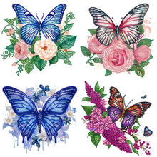 Load image into Gallery viewer, Flowers Butterfly 30*30CM(Canvas) Partial Special Shaped Drill Diamond Painting
