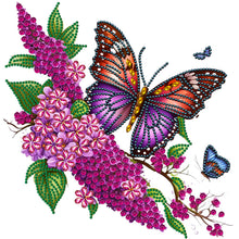 Load image into Gallery viewer, Flowers Butterfly 30*30CM(Canvas) Partial Special Shaped Drill Diamond Painting
