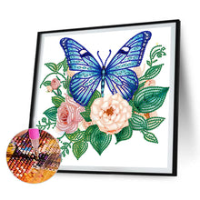 Load image into Gallery viewer, Flowers Butterfly 30*30CM(Canvas) Partial Special Shaped Drill Diamond Painting
