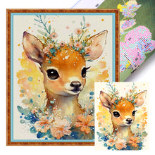Load image into Gallery viewer, Flowers Deers (40*50CM) 11CT 3 Stamped Cross Stitch
