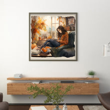 Load image into Gallery viewer, Girl Who Reads (50*50CM) 11CT 3 Stamped Cross Stitch

