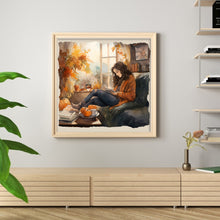 Load image into Gallery viewer, Girl Who Reads (50*50CM) 11CT 3 Stamped Cross Stitch
