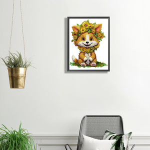 Sunflower Fox 30*40CM(Canvas) Partial Special Shaped Drill Diamond Painting