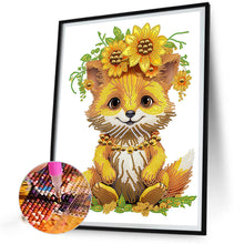 Load image into Gallery viewer, Sunflower Fox 30*40CM(Canvas) Partial Special Shaped Drill Diamond Painting
