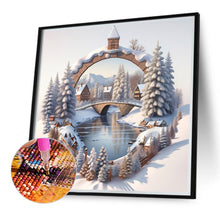 Load image into Gallery viewer, Snow Scene Outside The House 40*40CM(Canvas) Full Round Drill Diamond Painting
