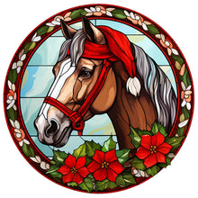 Load image into Gallery viewer, Christmas Little Red Horse 30*30CM(Canvas) Full Round Drill Diamond Painting
