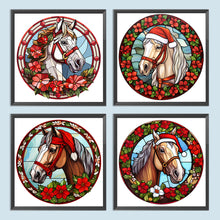 Load image into Gallery viewer, Christmas Little Red Horse 30*30CM(Canvas) Full Round Drill Diamond Painting
