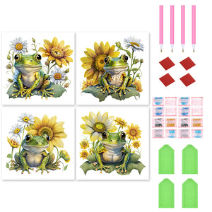 Sunflower Frog 30*30CM(Canvas) Full Round Drill Diamond Painting