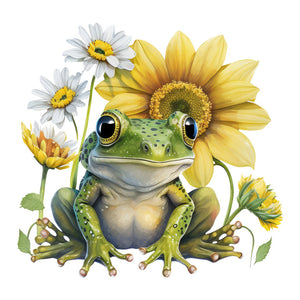 Sunflower Frog 30*30CM(Canvas) Full Round Drill Diamond Painting