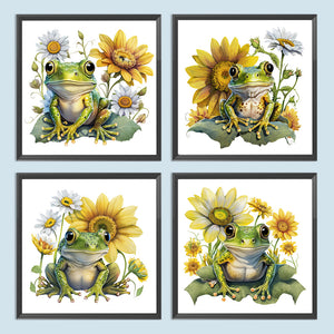 Sunflower Frog 30*30CM(Canvas) Full Round Drill Diamond Painting