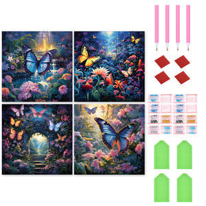 Garden Butterfly 30*30CM(Canvas) Full Round Drill Diamond Painting