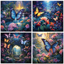 Load image into Gallery viewer, Garden Butterfly 30*30CM(Canvas) Full Round Drill Diamond Painting
