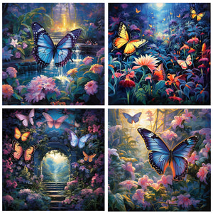 Garden Butterfly 30*30CM(Canvas) Full Round Drill Diamond Painting