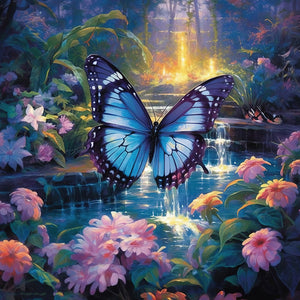 Garden Butterfly 30*30CM(Canvas) Full Round Drill Diamond Painting