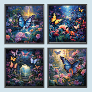 Garden Butterfly 30*30CM(Canvas) Full Round Drill Diamond Painting
