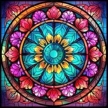 Load image into Gallery viewer, Mandala Glass Painting 30*30CM(Canvas) Full Round Drill Diamond Painting
