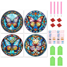 Load image into Gallery viewer, Butterfly Glass Painting 30*30CM(Canvas) Full Round Drill Diamond Painting
