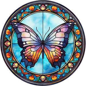 Butterfly Glass Painting 30*30CM(Canvas) Full Round Drill Diamond Painting