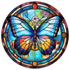 Butterfly Glass Painting 30*30CM(Canvas) Full Round Drill Diamond Painting