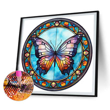 Load image into Gallery viewer, Butterfly Glass Painting 30*30CM(Canvas) Full Round Drill Diamond Painting
