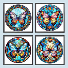 Load image into Gallery viewer, Butterfly Glass Painting 30*30CM(Canvas) Full Round Drill Diamond Painting
