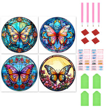 Load image into Gallery viewer, Butterfly Glass Painting 30*30CM(Canvas) Full Round Drill Diamond Painting
