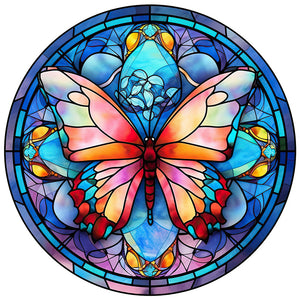 Butterfly Glass Painting 30*30CM(Canvas) Full Round Drill Diamond Painting