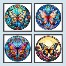 Load image into Gallery viewer, Butterfly Glass Painting 30*30CM(Canvas) Full Round Drill Diamond Painting
