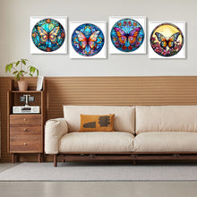 Load image into Gallery viewer, Butterfly Glass Painting 30*30CM(Canvas) Full Round Drill Diamond Painting
