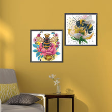 Load image into Gallery viewer, Bee Collecting Pollen 30*30CM(Canvas) Partial Special Shaped Drill Diamond Painting
