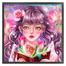 Load image into Gallery viewer, Flowers Girl (40*40CM) 11CT 3 Stamped Cross Stitch
