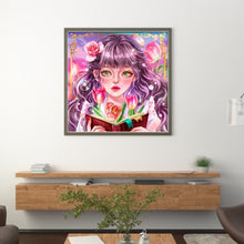 Load image into Gallery viewer, Flowers Girl (40*40CM) 11CT 3 Stamped Cross Stitch

