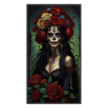 Load image into Gallery viewer, Flower Skull Woman (40*70CM) 11CT 3 Stamped Cross Stitch
