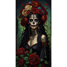 Load image into Gallery viewer, Flower Skull Woman (40*70CM) 11CT 3 Stamped Cross Stitch
