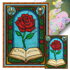 Stain Glass Rose (50*70CM) 11CT 3 Stamped Cross Stitch