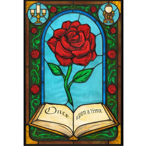 Stain Glass Rose (50*70CM) 11CT 3 Stamped Cross Stitch