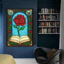 Load image into Gallery viewer, Stain Glass Rose (50*70CM) 11CT 3 Stamped Cross Stitch
