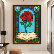 Load image into Gallery viewer, Stain Glass Rose (50*70CM) 11CT 3 Stamped Cross Stitch
