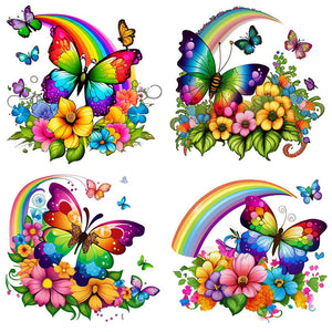 Rainbow Butterfly 30*30CM(Canvas) Full Round Drill Diamond Painting