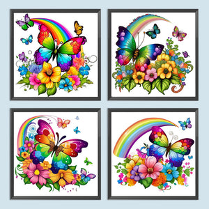 Rainbow Butterfly 30*30CM(Canvas) Full Round Drill Diamond Painting