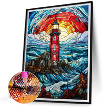 Load image into Gallery viewer, Lighthouse Glass Painting 40*50CM(Canvas) Full Round Drill Diamond Painting
