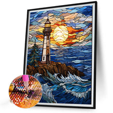 Load image into Gallery viewer, Lighthouse Glass Painting 40*50CM(Canvas) Full Round Drill Diamond Painting
